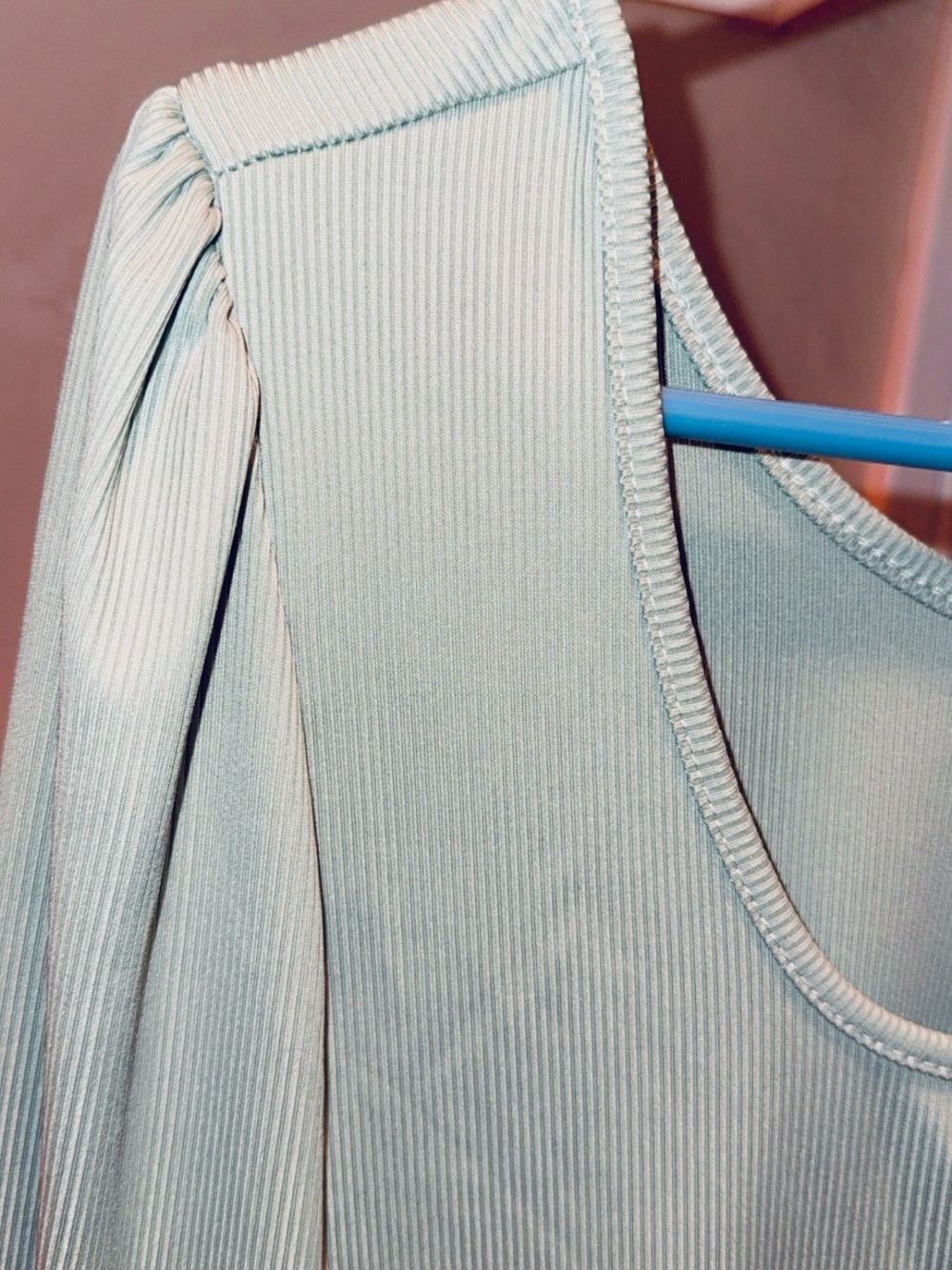 Scoop Neck Long Sleeve Top in Sage Green - Picture 14 of 16